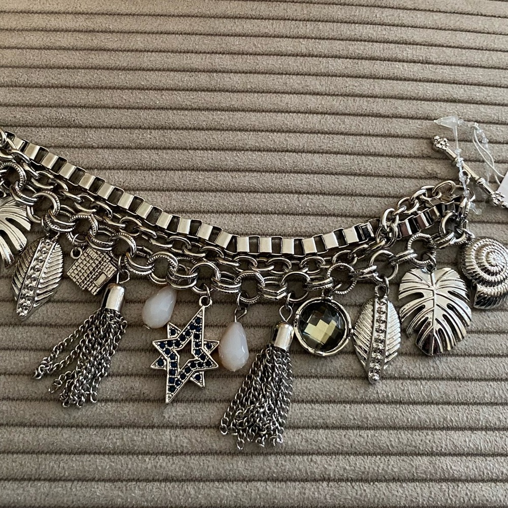 Robert Rose Silver Layered Charm Bracelet